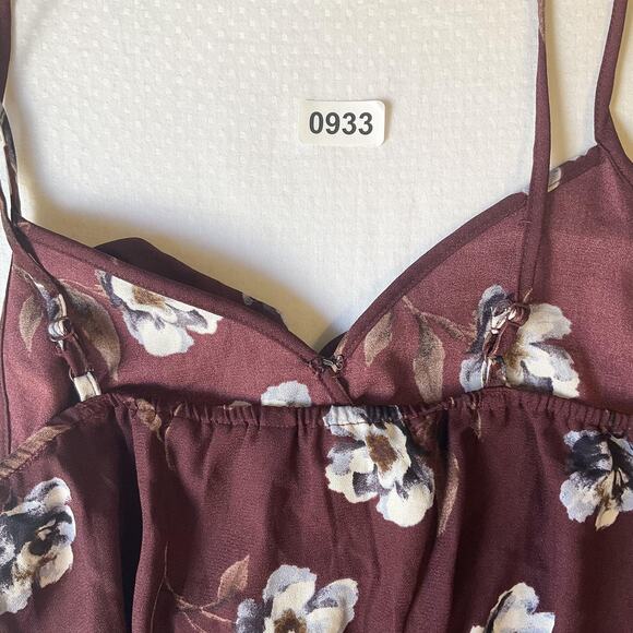 Xhilaration Women Dress L Plum Floral Wrap Dress Ruffle Sleeveless - Picture 7 of 10